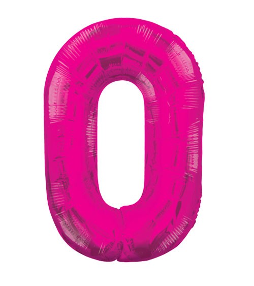 Supershape-Folienballon "0" - pink