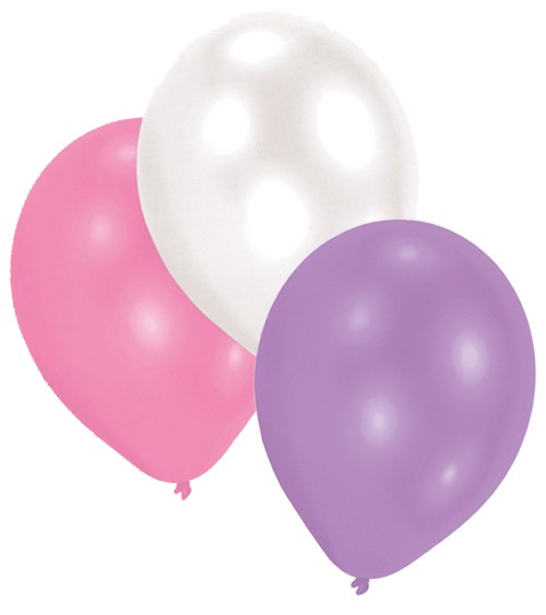 Luftballon-Set "Perlmutt" - weiß, rosa & lila - 10-teilig