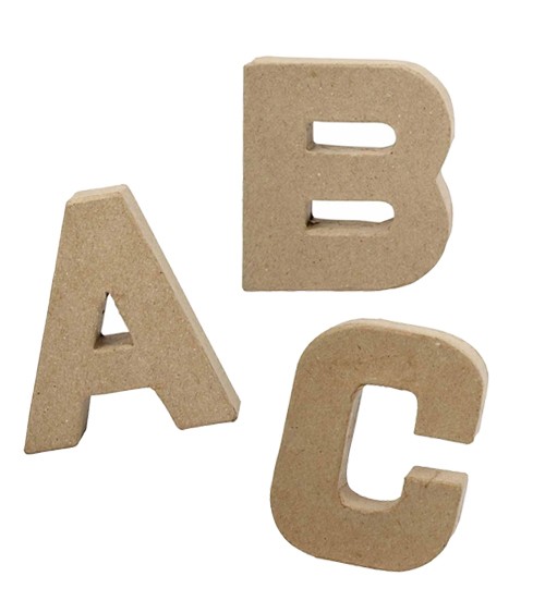ABC-Buchstaben-Set aus Pappmaché - 10 cm