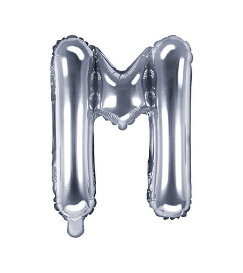 Folienballon Buchstabe "M" - silber - 35 cm