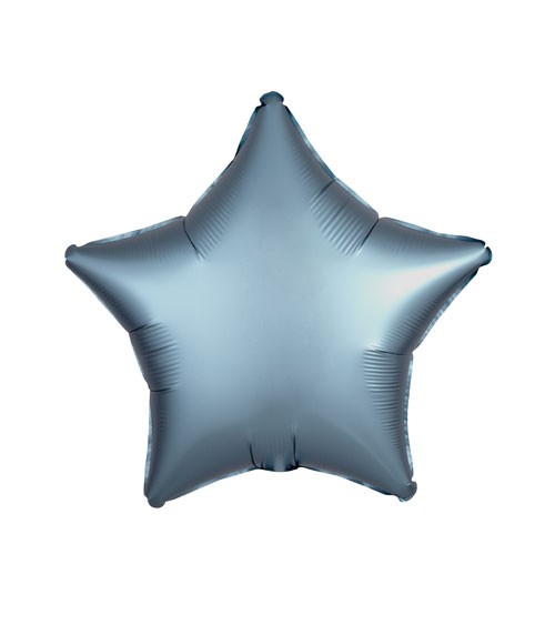 Stern-Folienballon „Satin Luxe“ – stahlblau – 48 cm