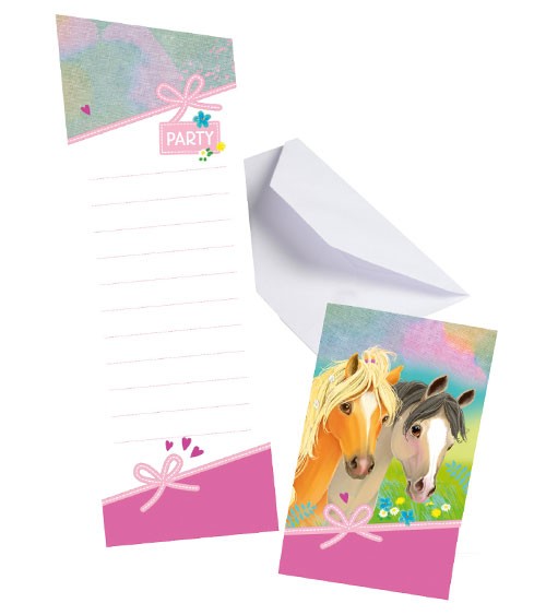 Einladungskarten "Pretty Pony" - 8 Stück