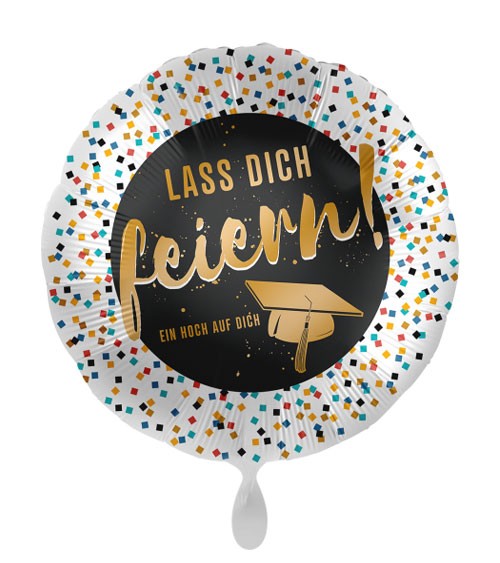 Folienballon "Lass dich feiern" - Grad Cap - 43 cm