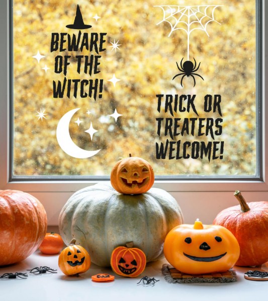 Fenster-Aufkleber "Halloween" - 4 Stück
