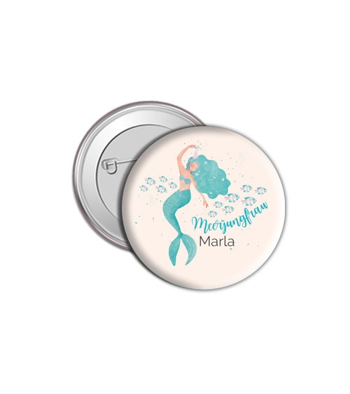 Dein Button "Happy Meerjungfrau" - Wunschname