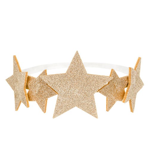 Haarband mit Sternen aus Filz - glitter gold