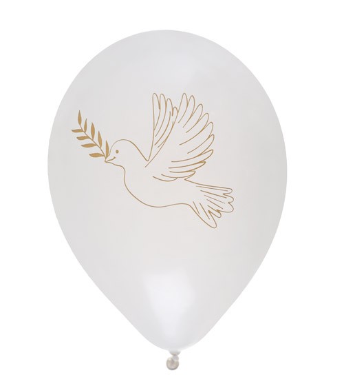 Luftballons "Goldene Taube" - 8 Stück