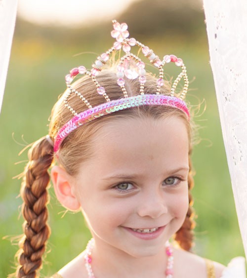 Feen-Prinzessinnen-Diadem mit Perlen & Pailletten