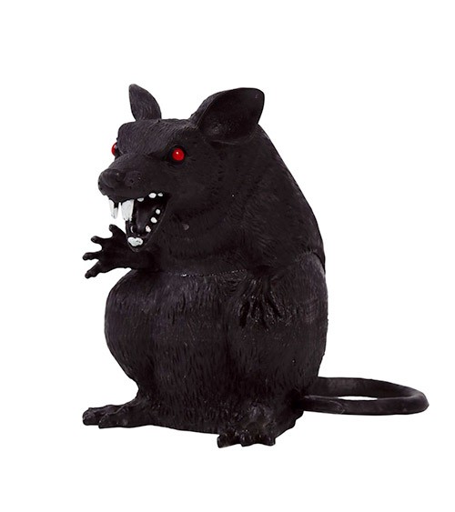 Ratte aus Kunststoff - schwarz - 18 cm