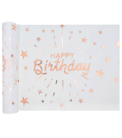 Tischläufer "Sparkling Rosegold" - Happy Birthday - 30 cm x 5 m