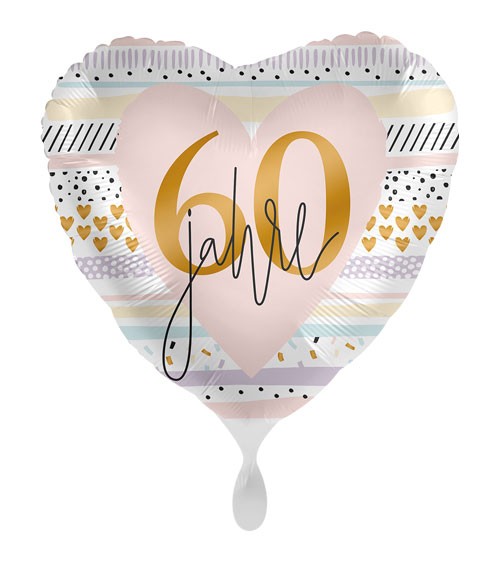 Herz-Folienballon "Creamy Blush" - 60. Geburtstag