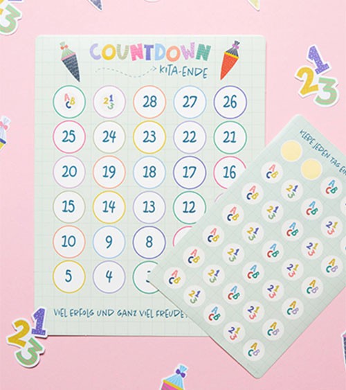 Countdown-Kalender mit Stickern "Bunter Schulanfang" - 18 x 23,5 cm