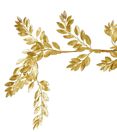 Blätter-Girlande aus Kunststoff - gold - 1,5 m