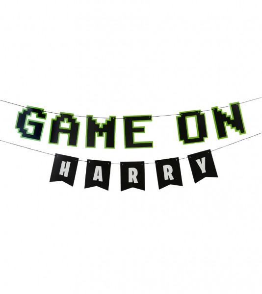 DIY Girlande "Game on" zum Individualisieren - 2 m