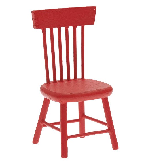 Kleiner Küchenstuhl - rot - 4,5 x 8,5 x 4 cm