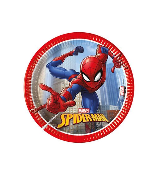 Kleine Pappteller "Spiderman Crime Fighter" - 8 Stück