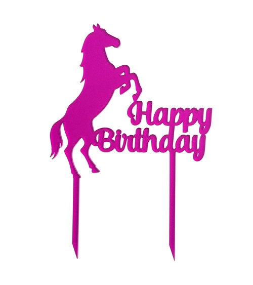 Dein Cake-Topper aus Acryl "Pferd - Happy Birthday" - Farbwahl