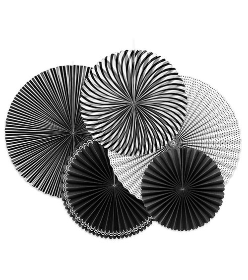 Rosetten-Set - schwarz/weiß - 5-teilig