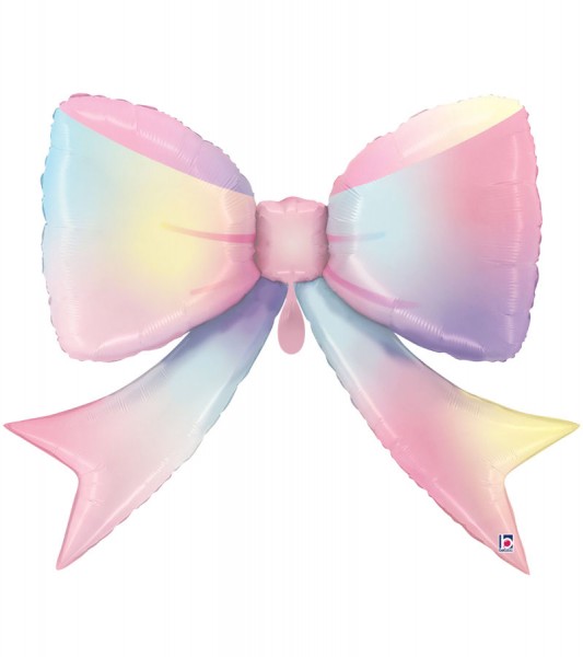 XXL-Folienballon "Schleife" - Pastell Rainbow - 111 cm