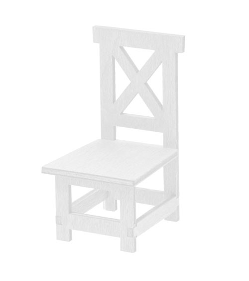 Kleiner Holz-Stuhl - weiß - 7,5 x 4,5 x 4 cm