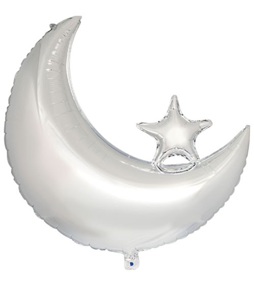 Supershape-Folienballon "Mond" - silber - 72 x 61 cm