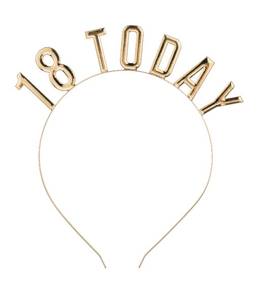 Haarreifen aus Metall "18 today" - gold