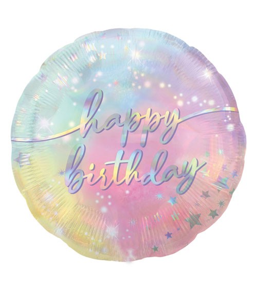 Runder Folienballon "Luminous" - Happy Birthday - 43 cm
