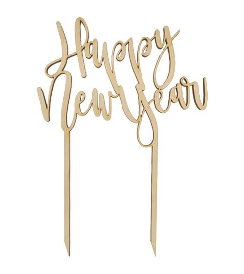 Cake-Topper "Happy New Year" aus Holz