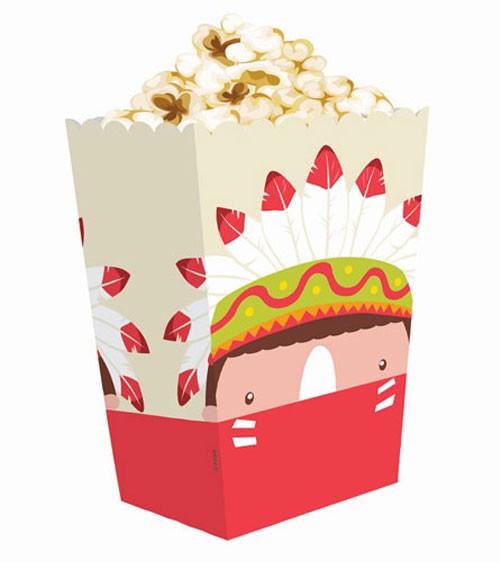 Popcornboxen "Kleiner Indianer" - 4 Stück