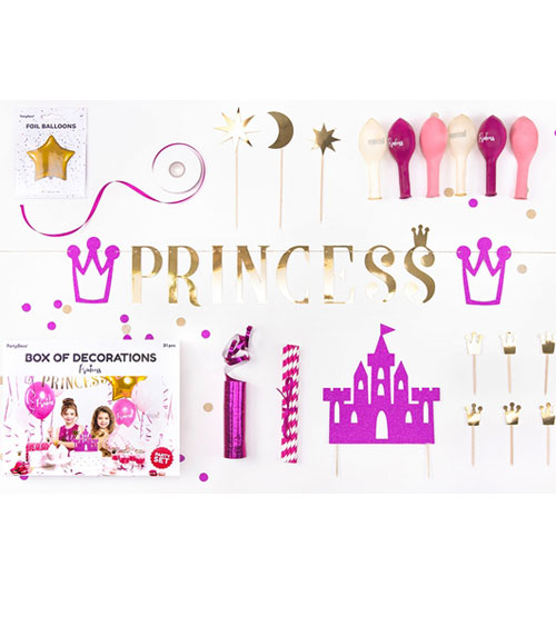 Prinzessinen Party Geschenkband rosa Kindergeburtstag Princesse Dekoband Deko 