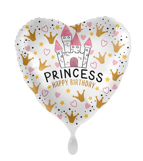 Herz-Folienballon "Princess" - Happy Birthday