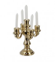 Kerzenständer 5-armig - 1:12 - gold - 5,3 cm