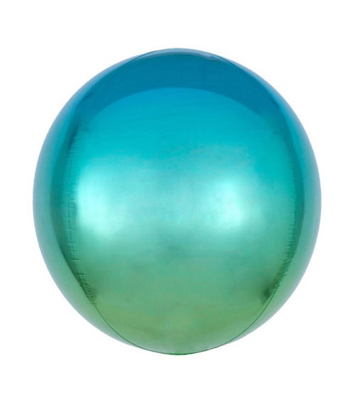 Orbz-Folienballon "Ombre" - blau-grün - 38 x 40 cm