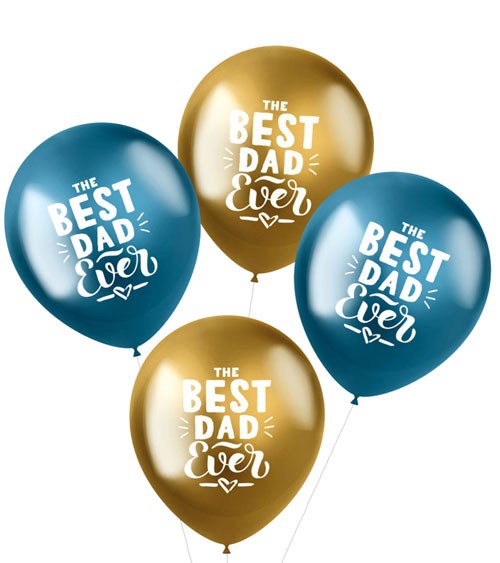 Metallic-Luftballon-Set "Best Dad Ever" - 4-teilig