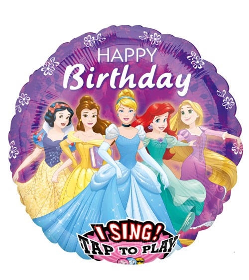 Sing-A-Tune Folienballon "Disney Princess" - Happy Birthday - 71 cm