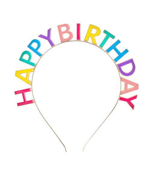 Haarreif "Happy Birthday" für Kinder - bunt