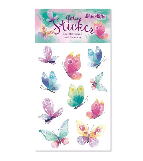 Glitter-Sticker "Schmetterlinge" - 1 Bogen