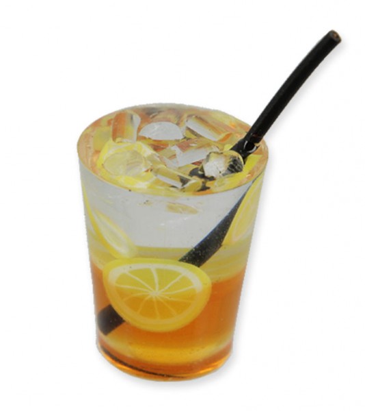 Longdrinkglas mit Zitronen - 1,4 x 1,5 cm