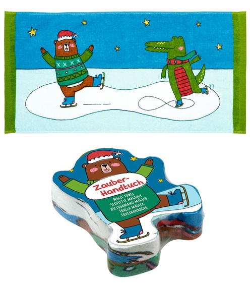 Zauber-Handtuch "Bär und Krokodil" - 60 x 30 cm