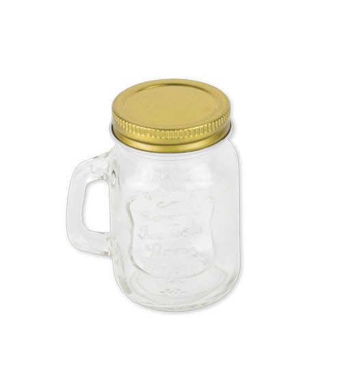 Mason Jar mit goldenem Deckel - 120 ml