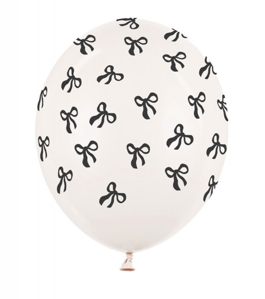 Luftballons mit Schleifen - off-white - 30 cm - 6 Stück