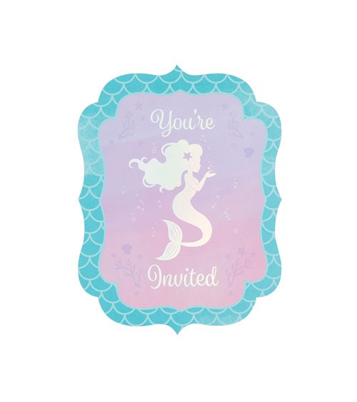 Einladungskarten "Mermaid Shine" - 8 Stück