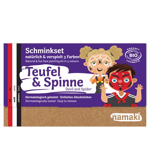 Namaki Bio-Kinderschminke-Set "Teufel & Spinne" - 3 Farben