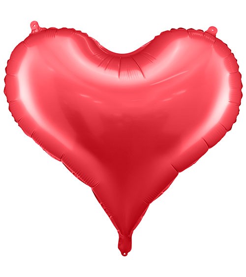 Großer Satin-Folienballon "Herz" - rot - 75 cm