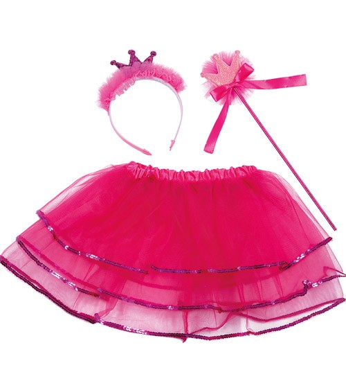 Prinzessinnen-Kinderkostüm-Set - pink -3-teilig
