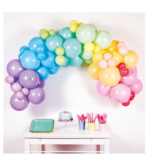 DIY Ballongirlande - Pastel Rainbow - 78-teilig