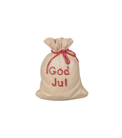 Mini Geschenkesack "God Jul" aus Polyresin - 3,5 cm