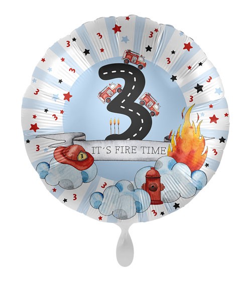 Folienballon "Happy Fire Engine" - 3. Geburtstag