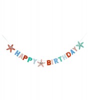 Happy Birthday Girlande mit Seesternen - 2 m