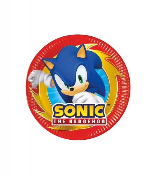 Kleine Pappteller "Sonic - The Hedgehog" - 8 Stück